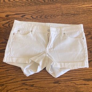 7 for All Mankind White Jean Shorts